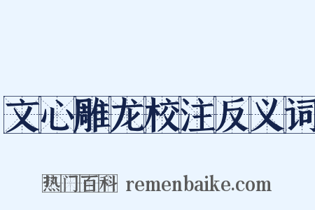 文心雕龙校注反义词是什么意思的图片